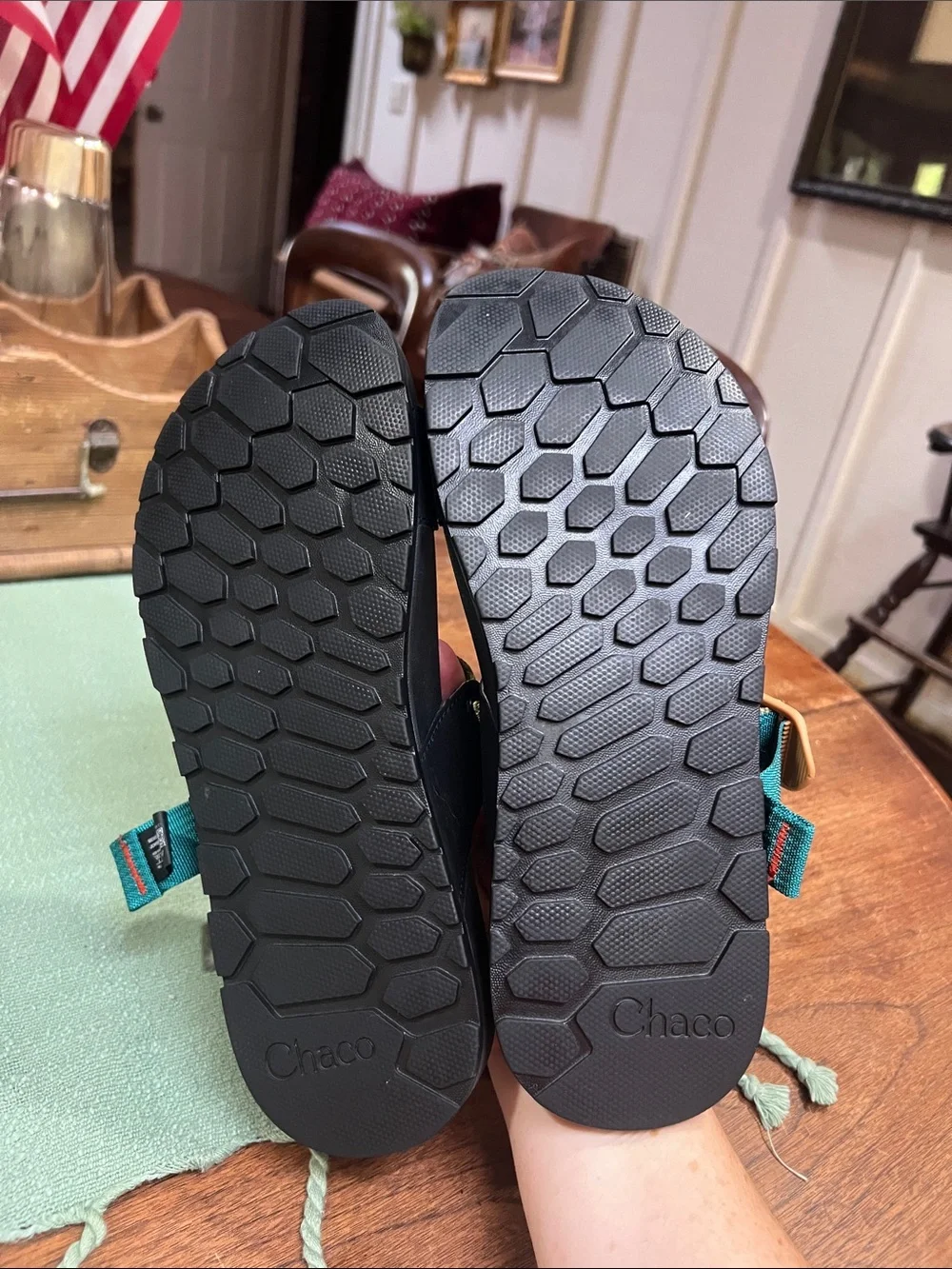 Chaco Lowdown Sandals in Avocado Teal Colorway